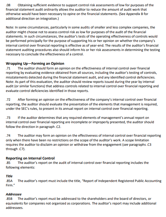 ACC 640 9-1 Scenario The auditing team of your