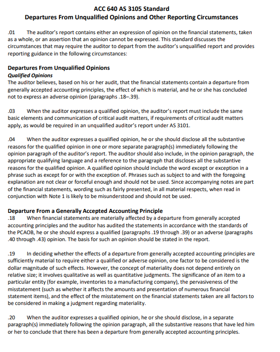 ACC 640 9-1 Scenario The auditing team of your