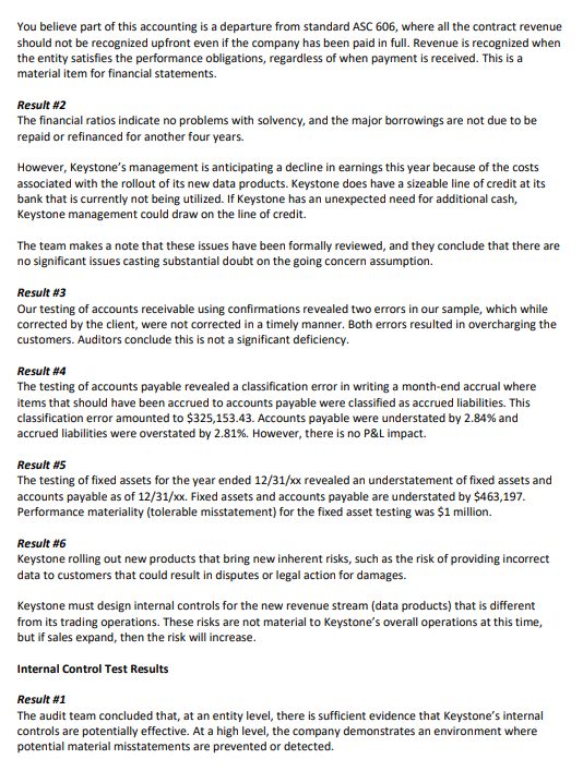 ACC 640 9-1 Scenario The auditing team of your