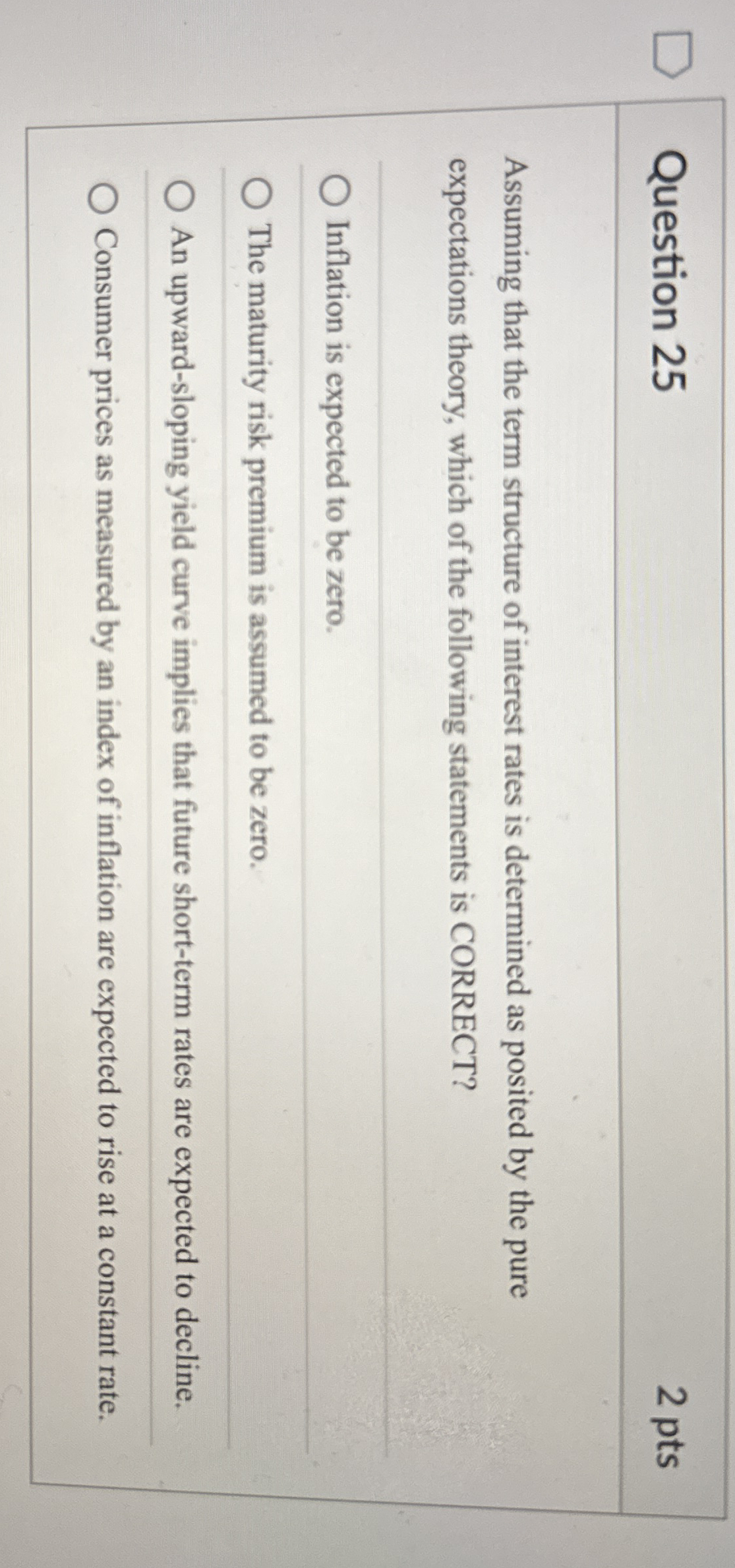 Question 2 5 2 pts Assuming that the term