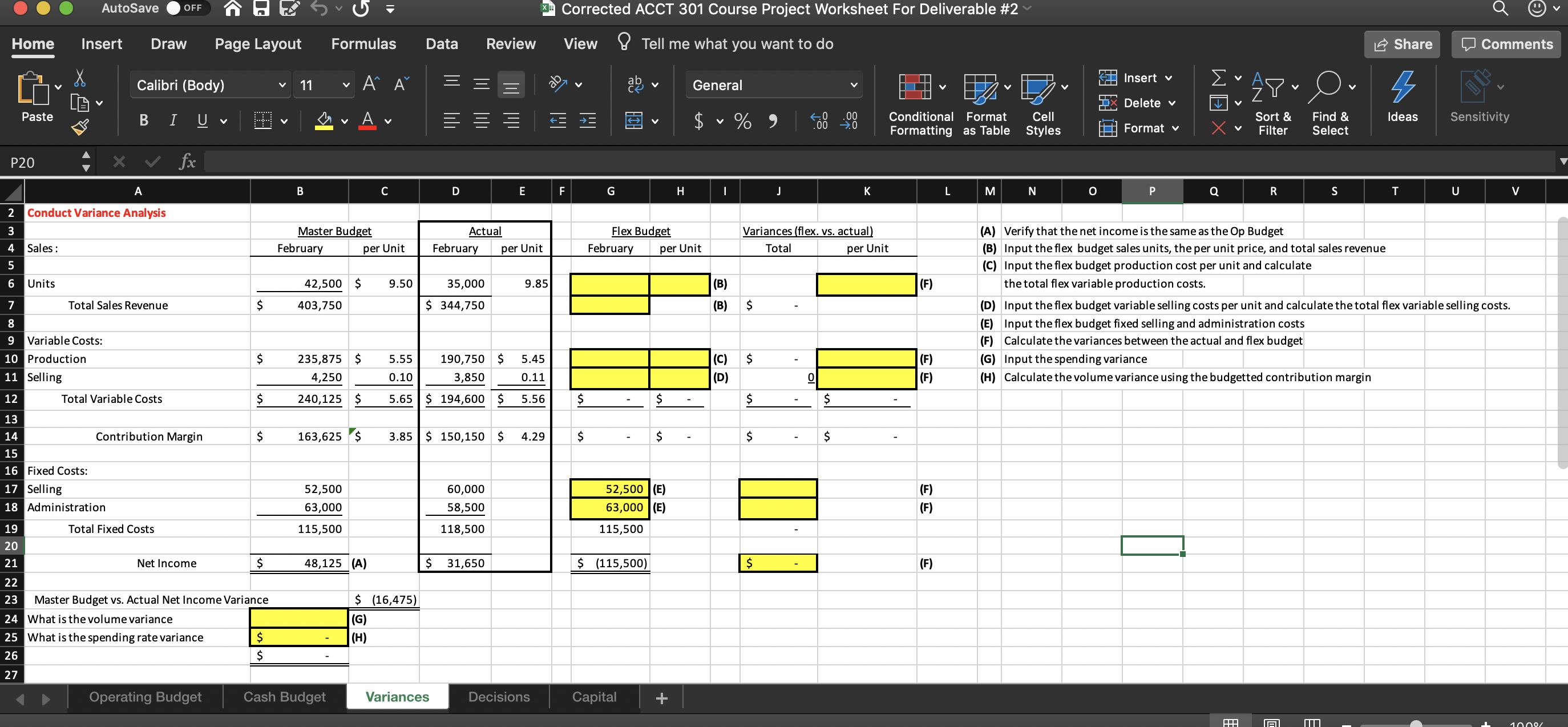 Using the operating budget for the quarter,