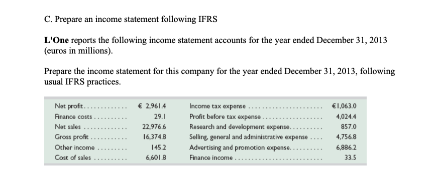 Hello, I need help with this question. C. Prepare
