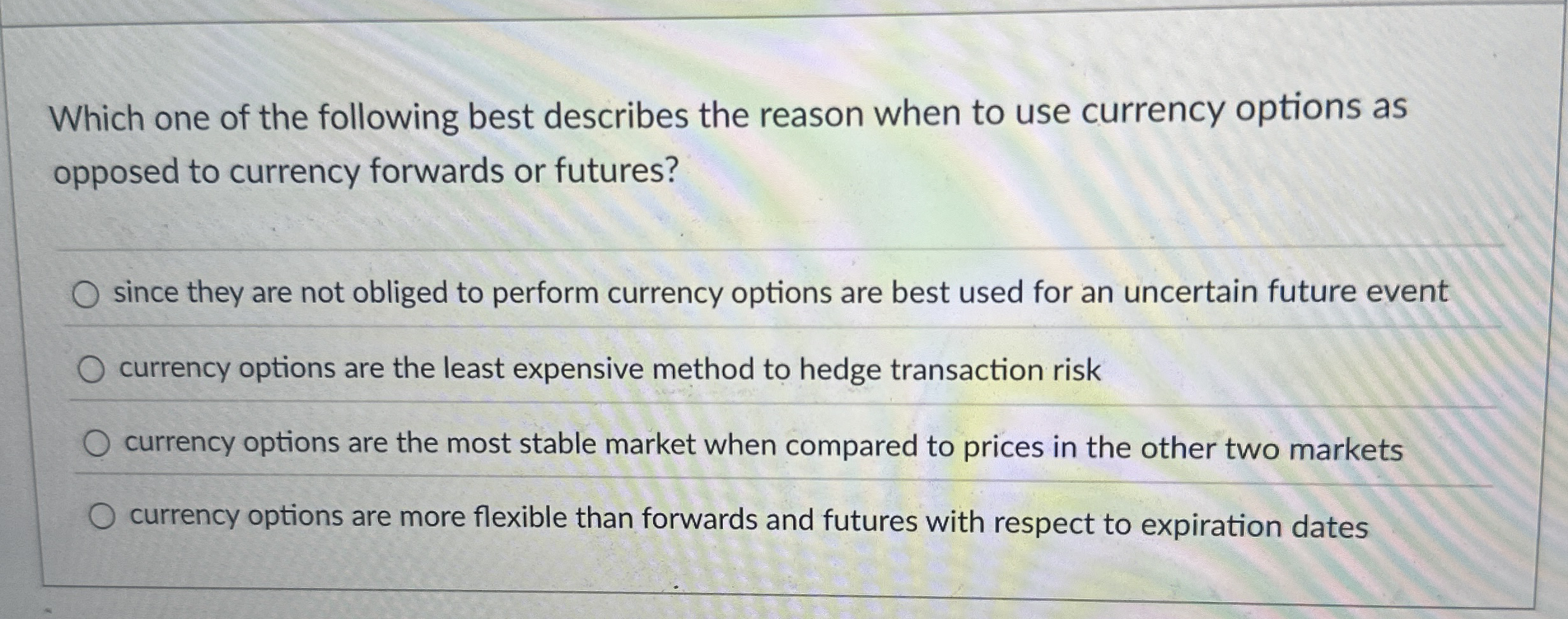 Which one of the following best describes the