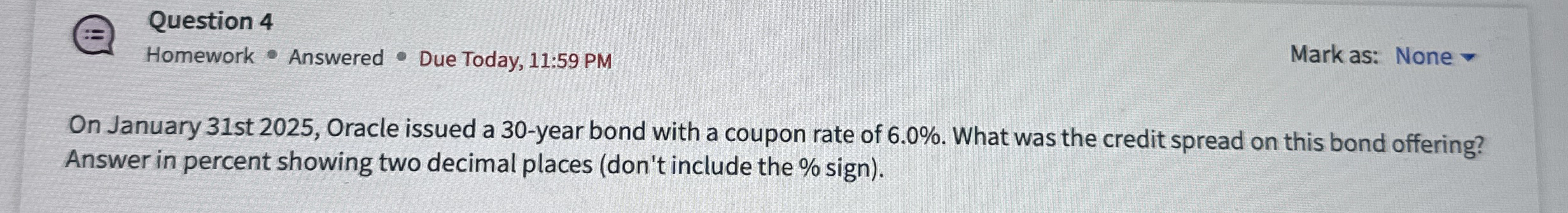 Question 4 Homework Answered Due Today, 1 1 : 5 9