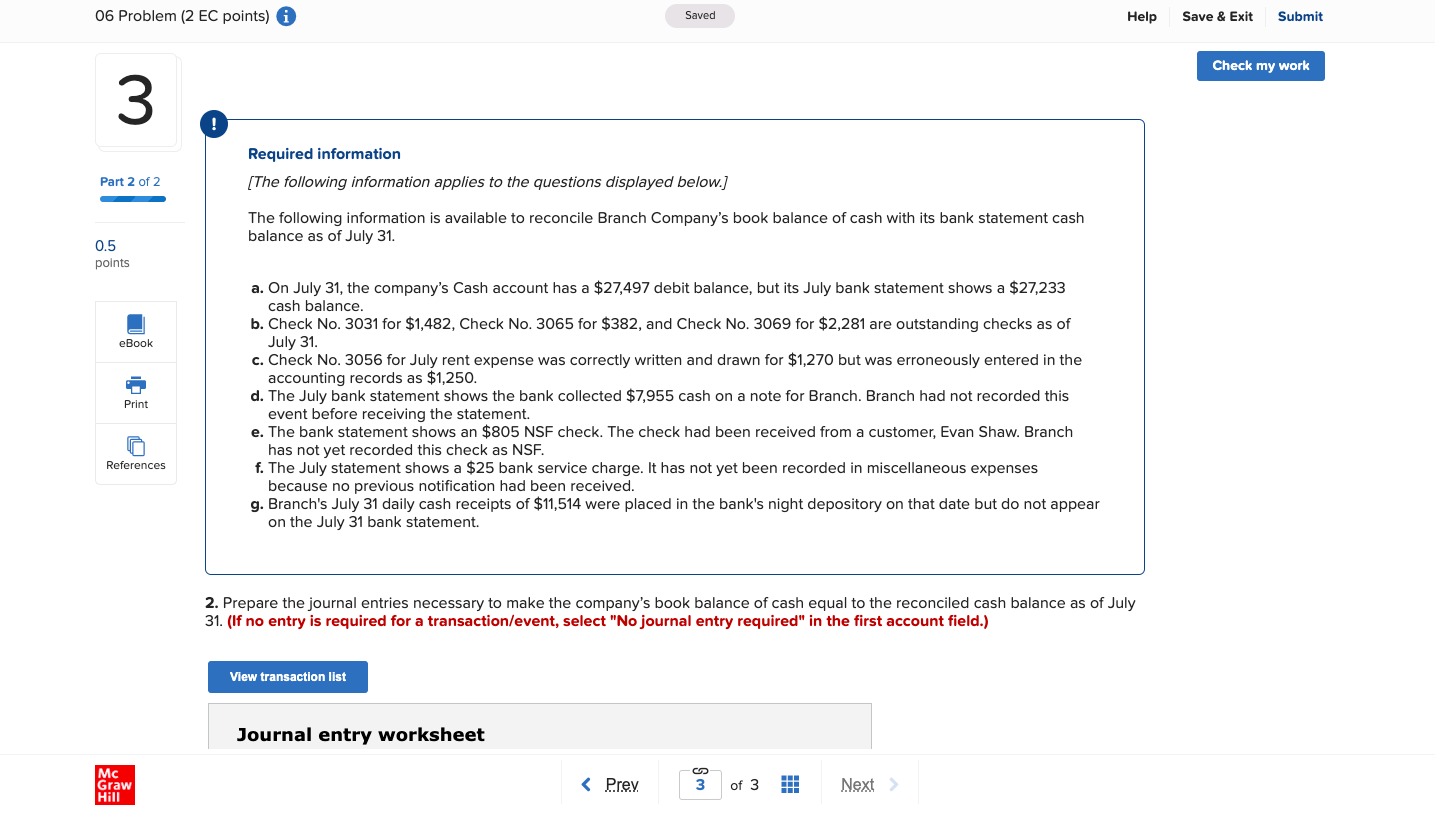 06 Problem (2 EC points) i Saved Help Save & Exit