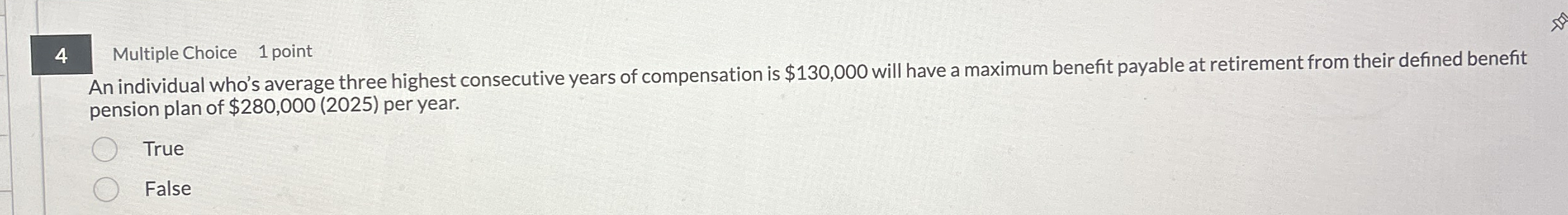 4 Multiple Choice 1 point An individual who's