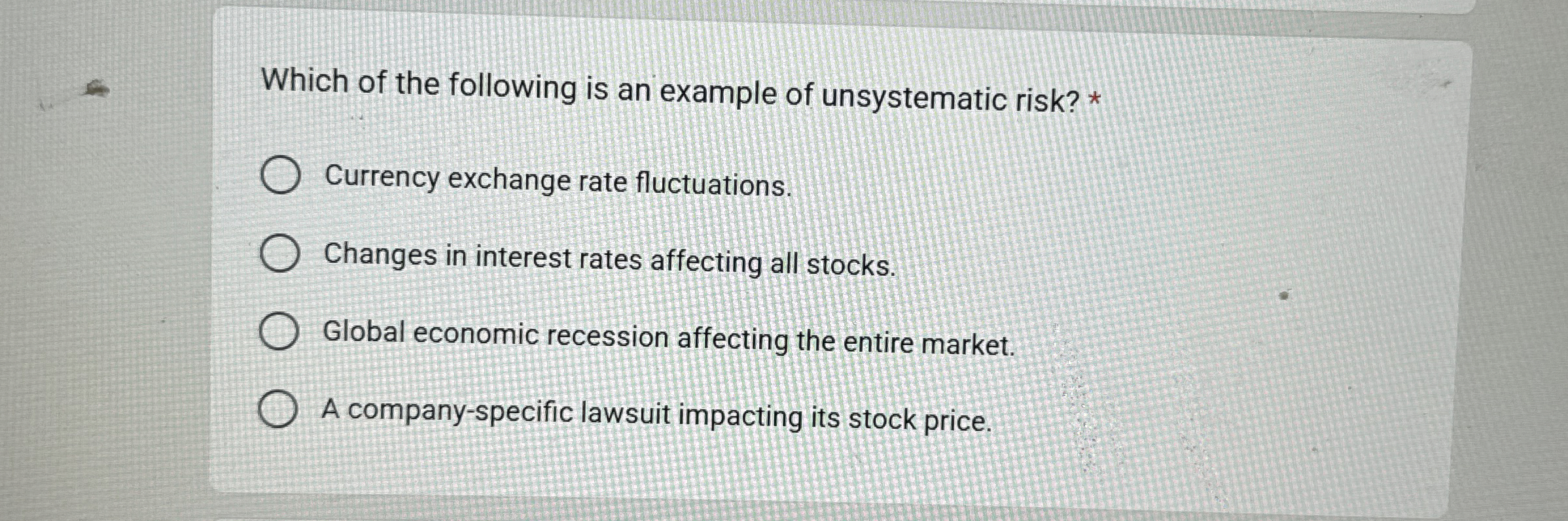 Which of the following is an example of