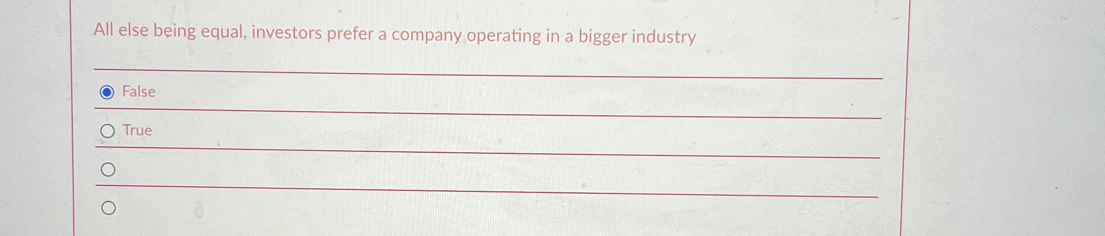 All else being equal, investors prefer a company