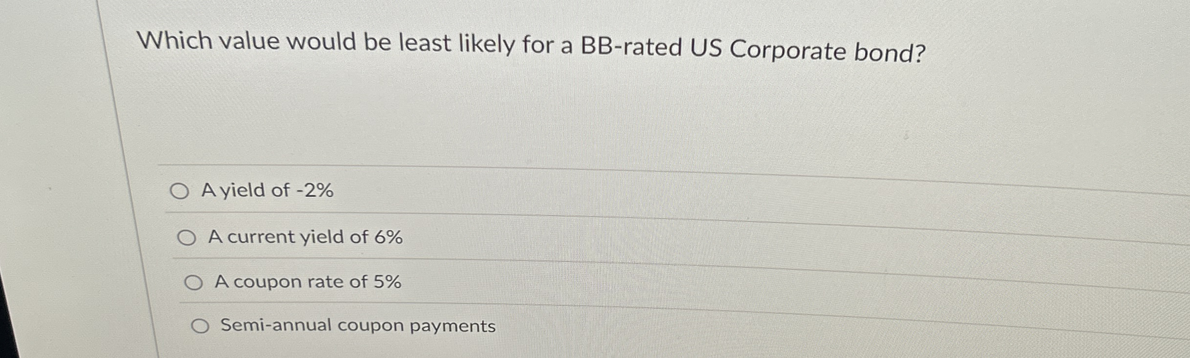 Which value would be least likely for a BB -