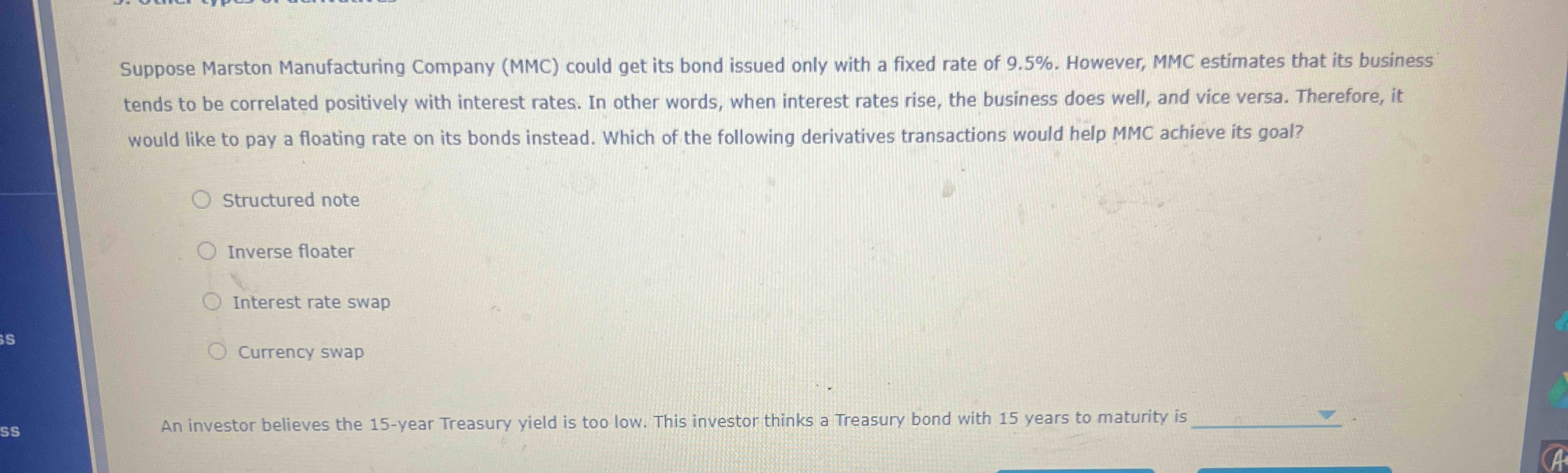 Suppose Marston Manufacturing Company ( MMC )