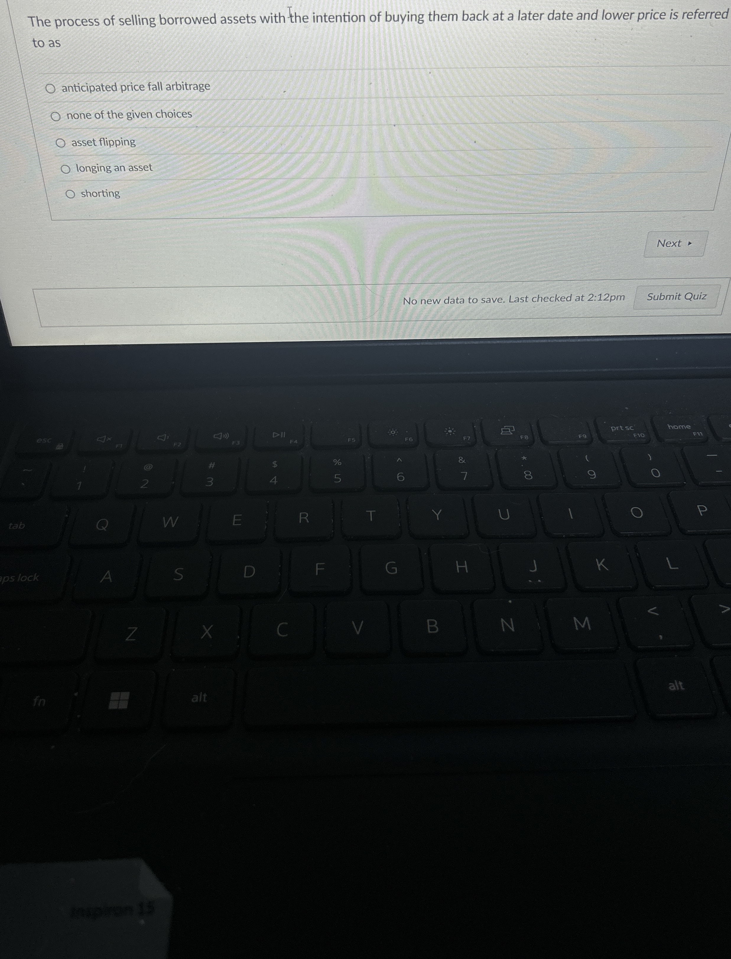 The process of selling borrowed assets with the