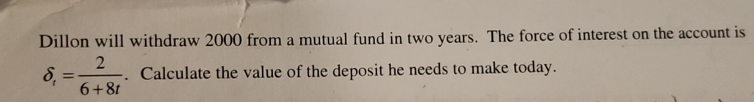 Dillon will withdraw 2 0 0 0 from a mutual fund