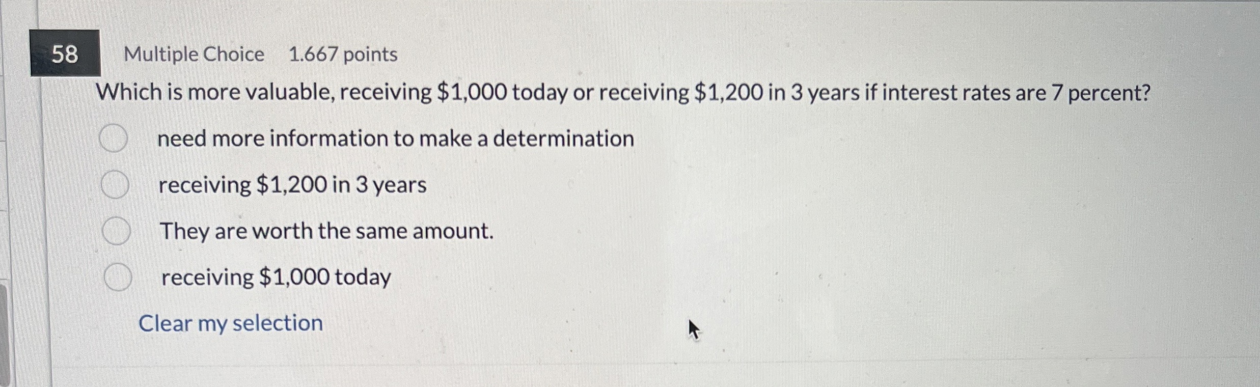 5 8 Multiple Choice 1 . 6 6 7 points Which is