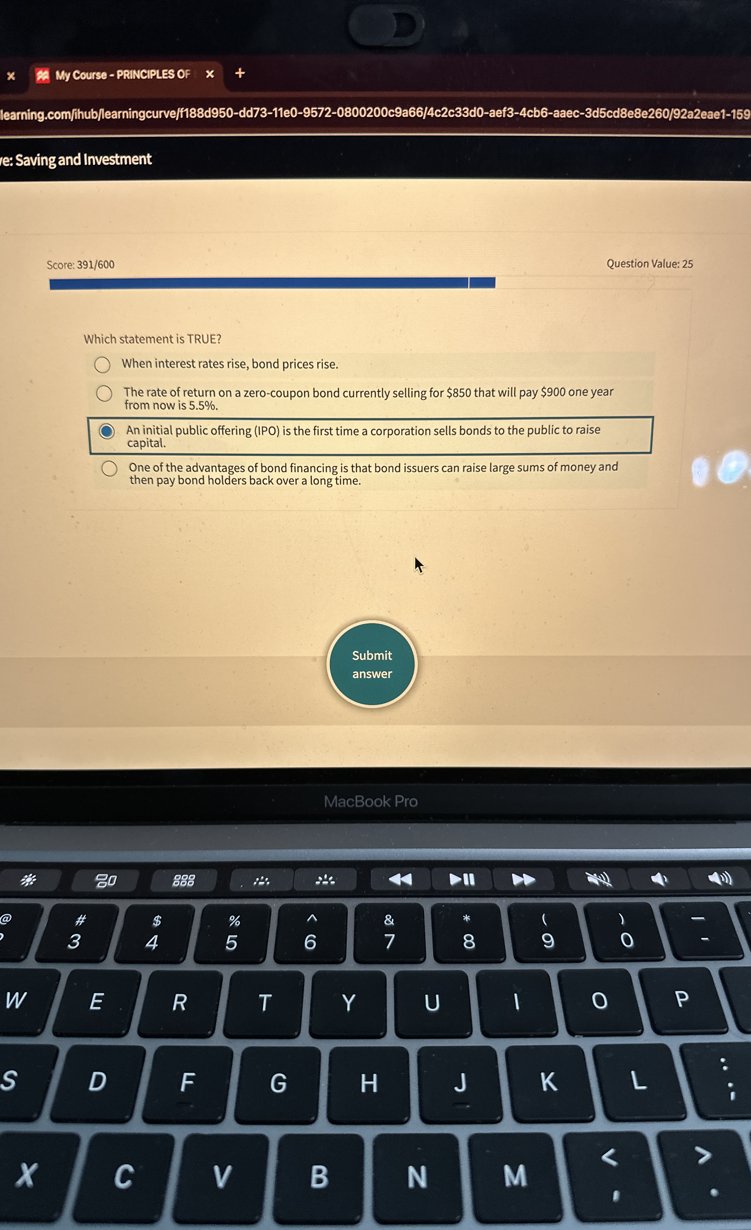 My Course - PRINCIPLES OF learning.com / ihub /