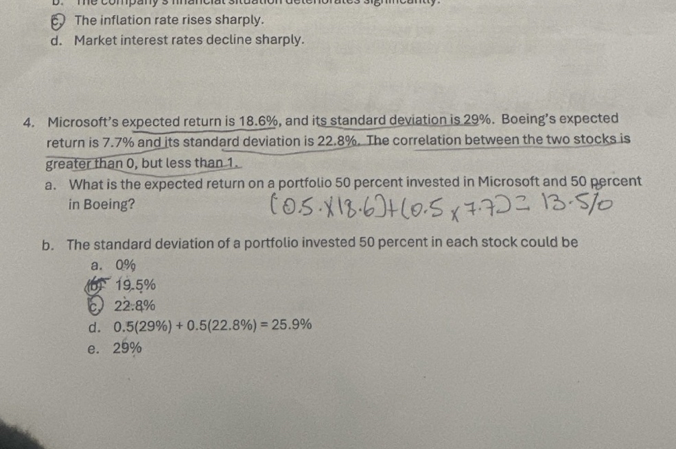 C . The inflation rate rises sharply. d . Market
