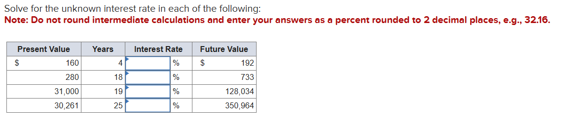 problem 6 : Solve for the unknown interest rate