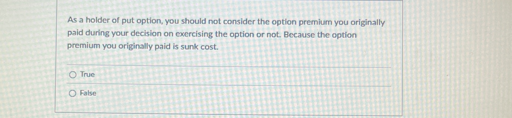 As a holder of put option, you should not