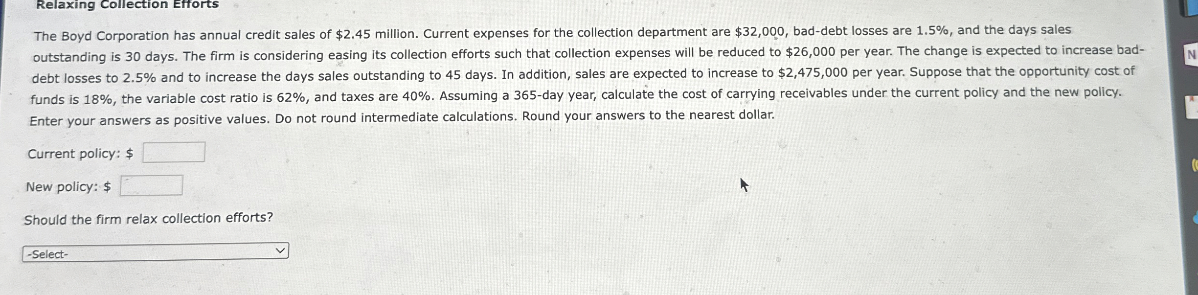 Relaxing Collection Efforts The Boyd Corporation