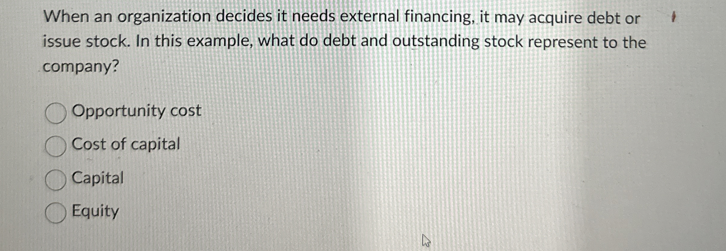 When an organization decides it needs external