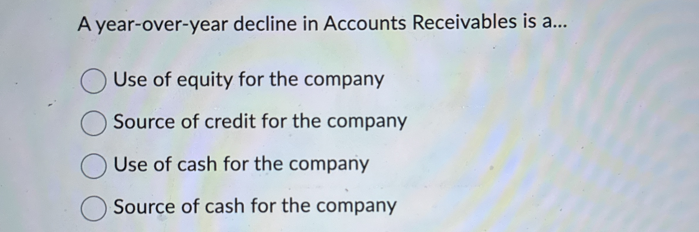 A year - over - year decline in Accounts