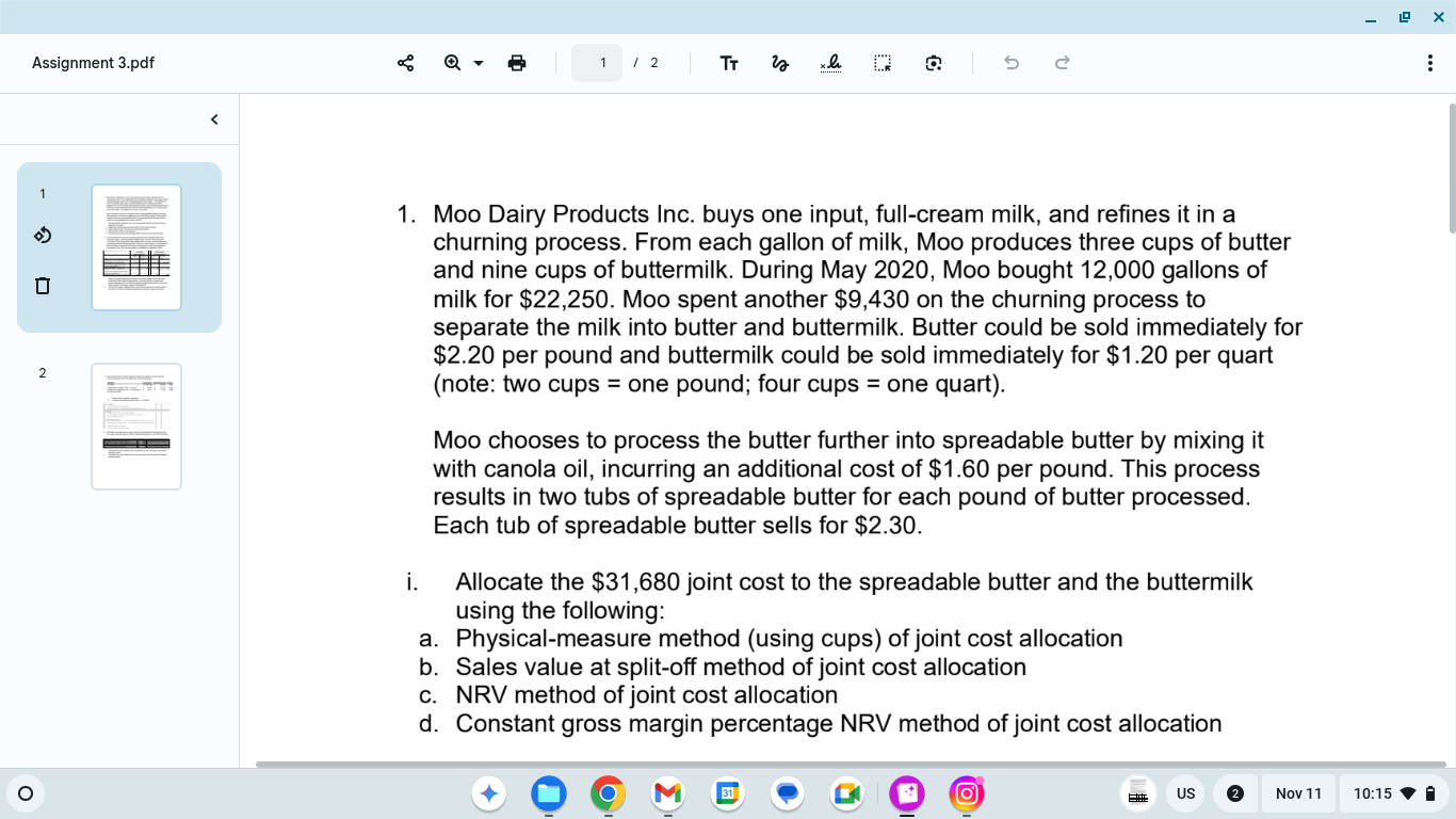 Assignment 3.pdf 1 D O L 2 1 aoomwm Moo Dairy