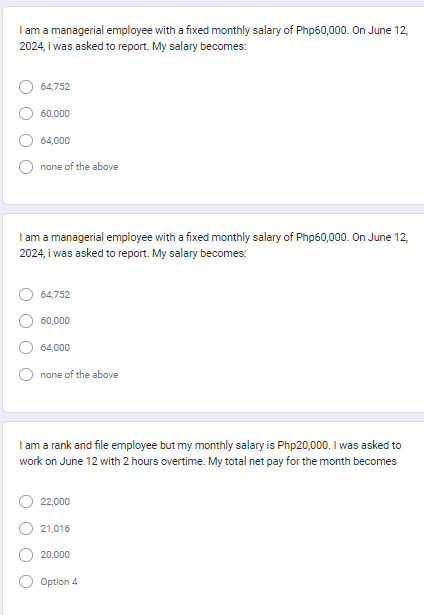 I am a managerial employee with a fixed monthly