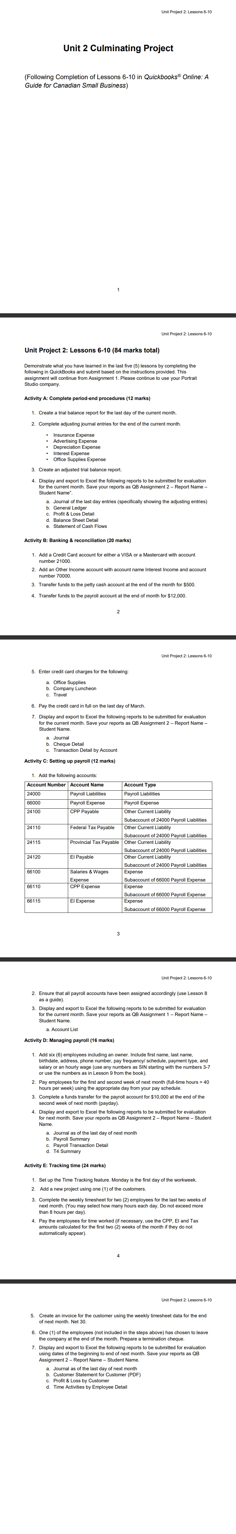 Unit Project 2: Lessons 6-10 Unit 2 Culminating
