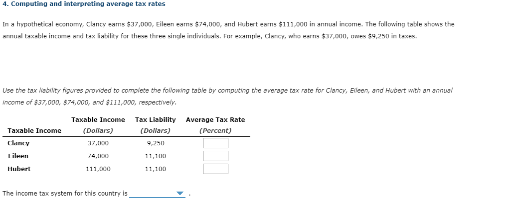 4. Computing and interpreting average tax rates