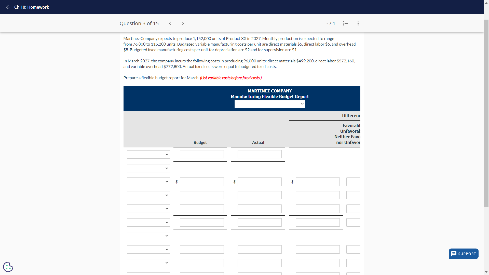 < Ch 10: Homework Question 3 of 15 <  style=