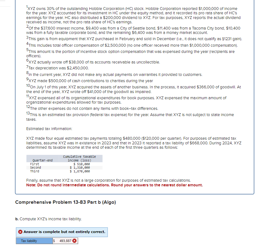 Required Information Comprehensive Problem 13-83