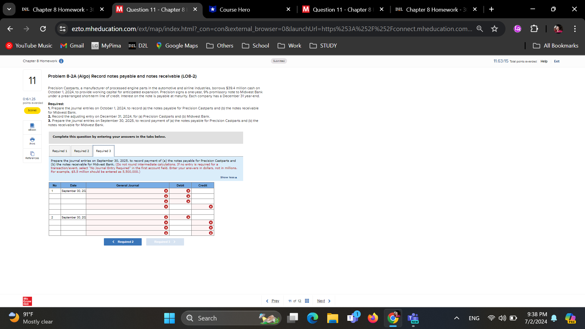 D2L Chapter 8 Homework - 3( x M Question 11 -