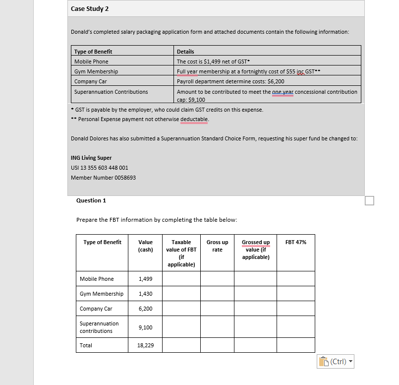 Case Study 2 Donald's completed salary