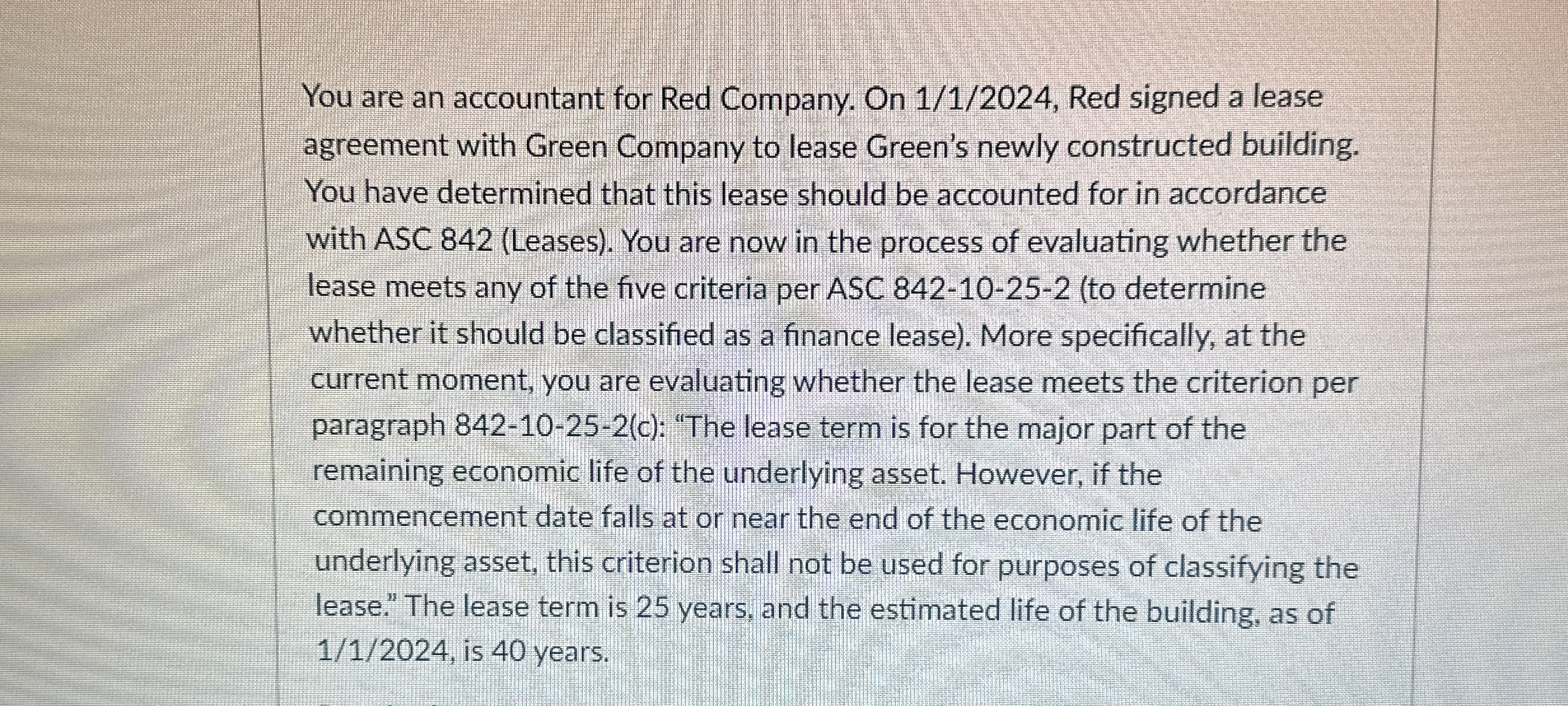 You are an accountant for Red Company. On 1 / 1 /