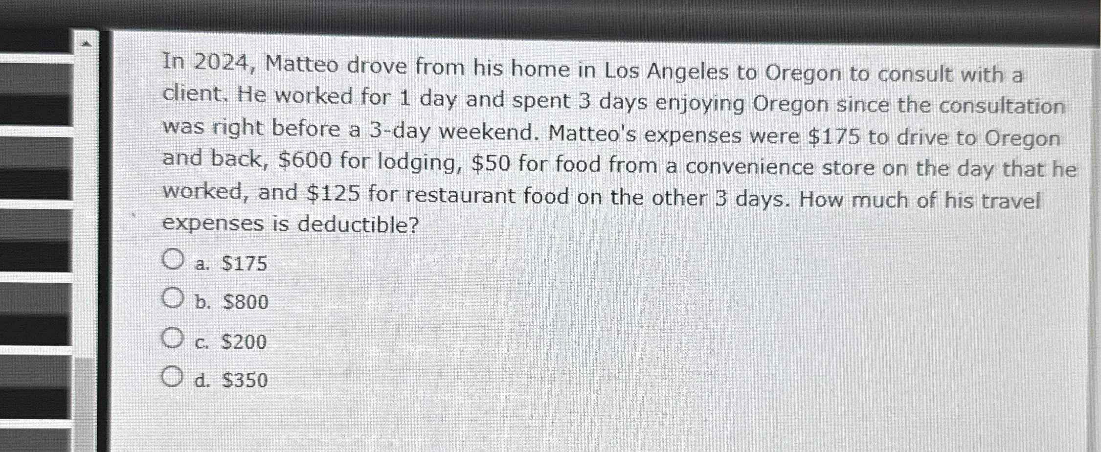 In 2 0 2 4 , Matteo drove from his home in Los