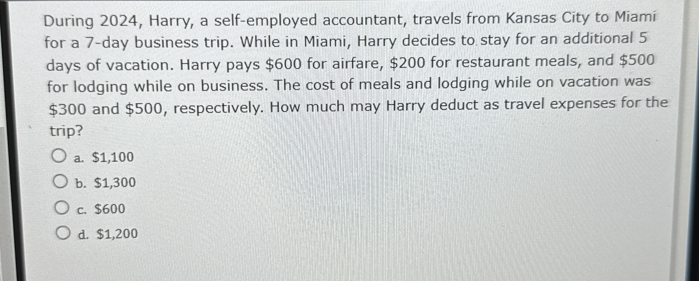 During 2 0 2 4 , Harry, a self - employed