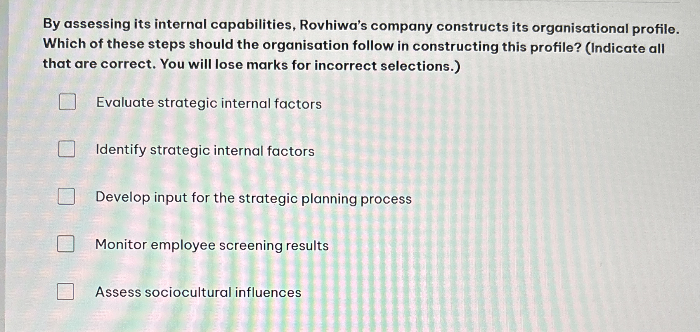 By assessing its internal capabilities, Rovhiwa's