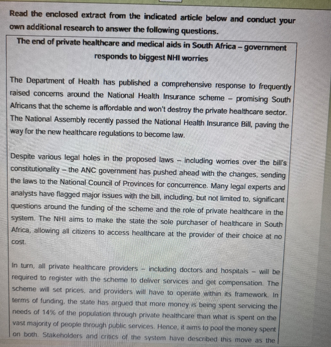 Read the enclosed extract from the indicated