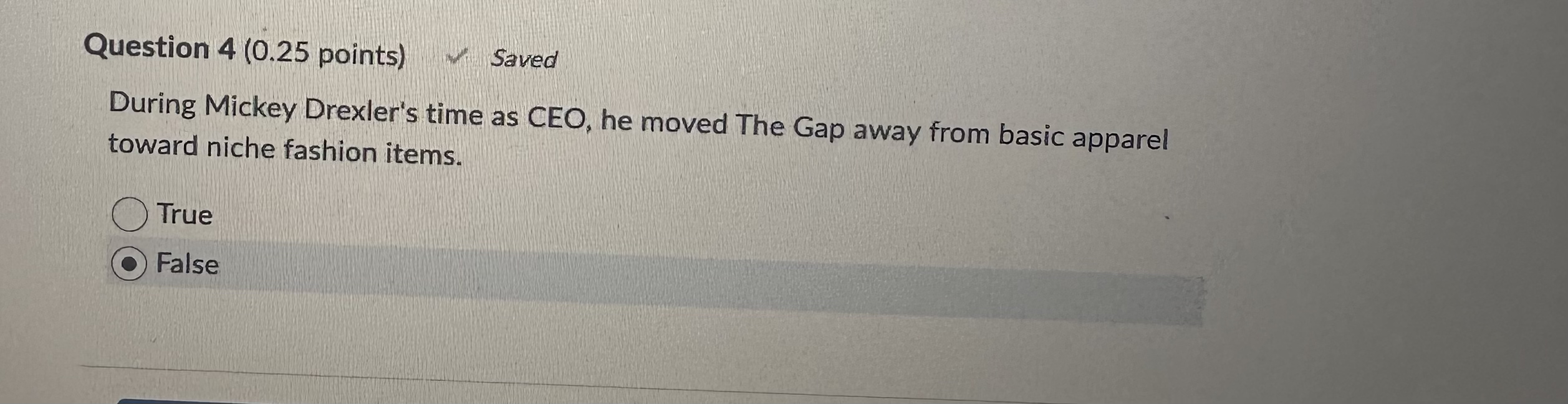 Question 4 ( 0 . 2 5 points ) Operations