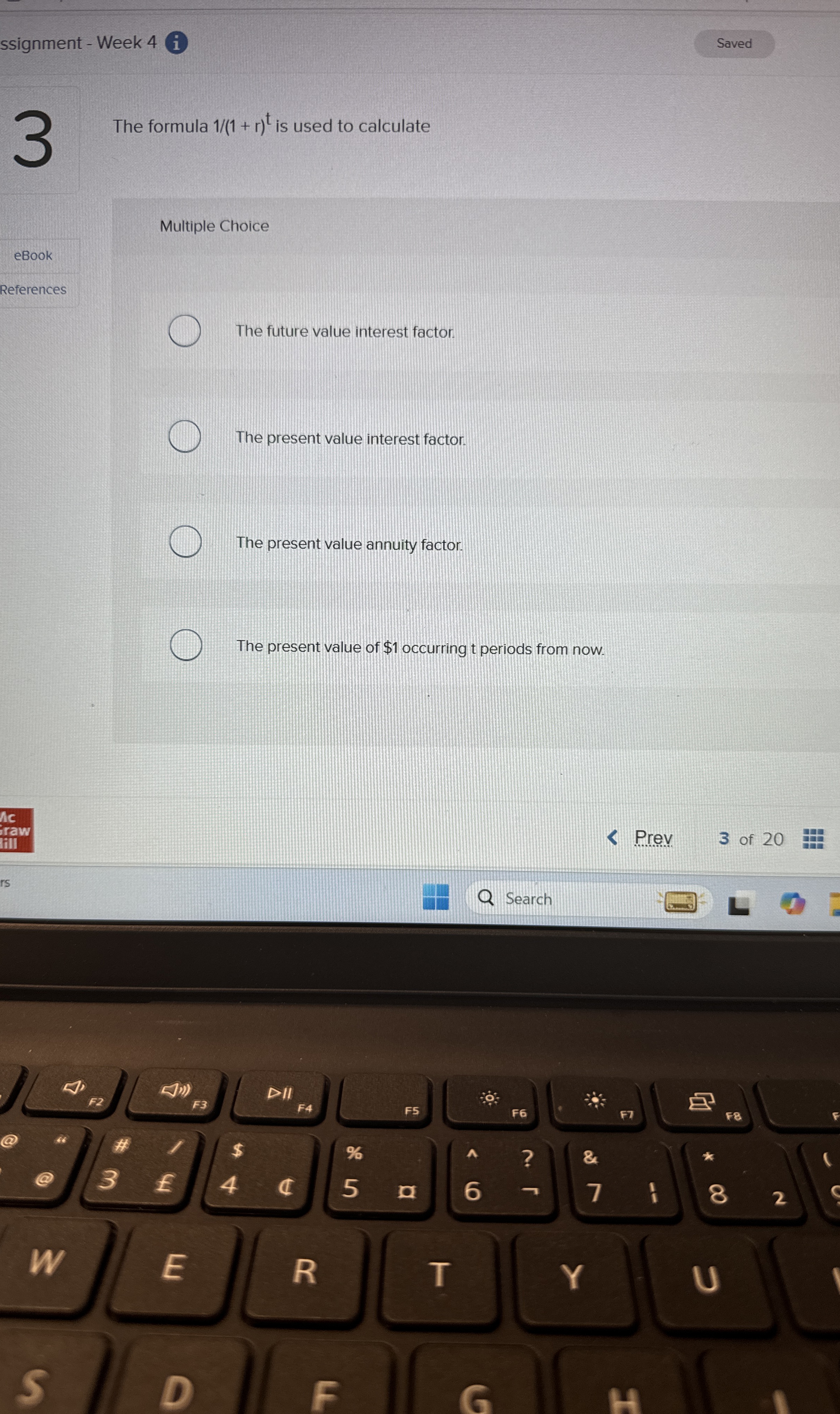 ssignment - Week 4 i ) 3 The formula 1 ( 1 + r )