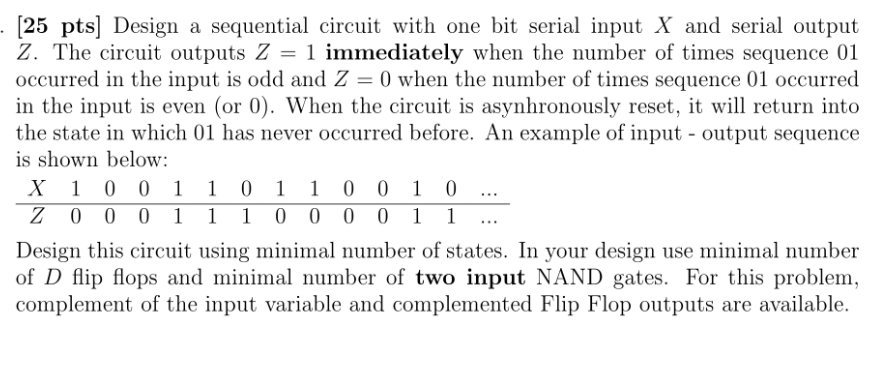 No ad. info . [25 pts] Design a sequential