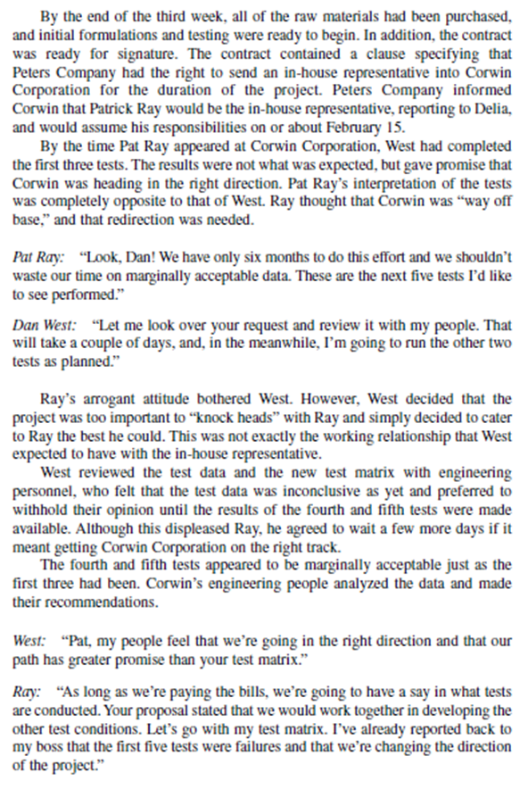 Peter's Company R&D Project Corwin's case study.