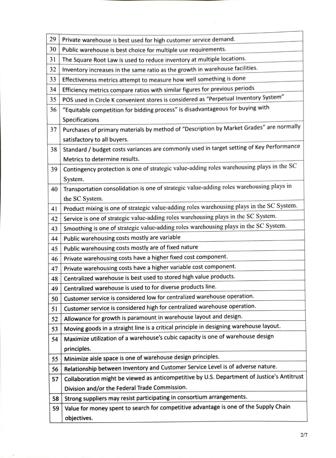 Section A: True or False Questions 1 Continuous