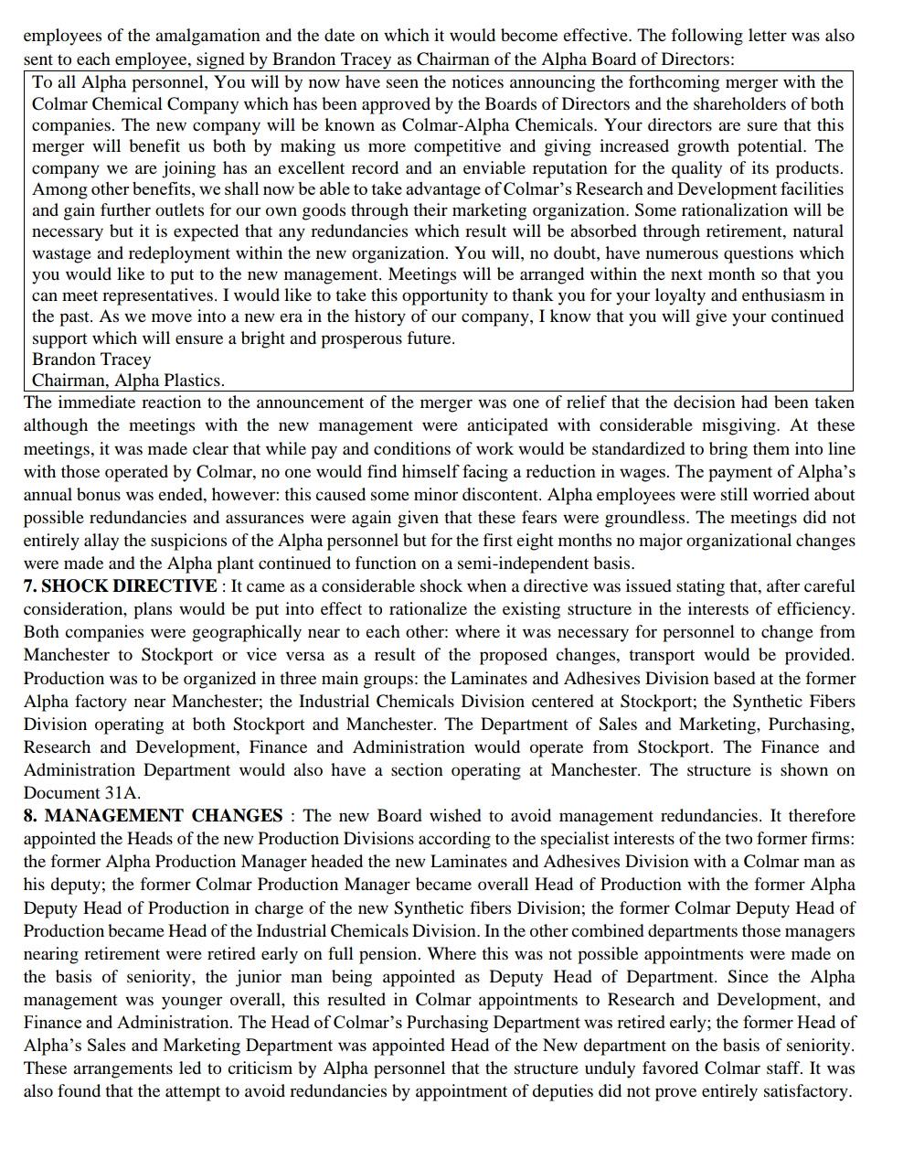 CASE STUDY CHARACTERS (1} Role briefs Joint