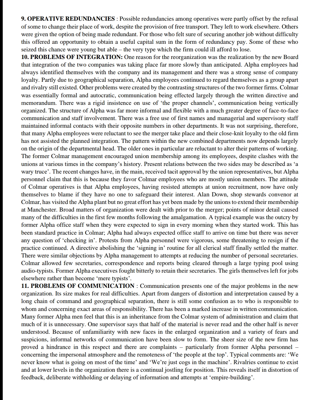 CASE STUDY CHARACTERS (1} Role briefs Joint