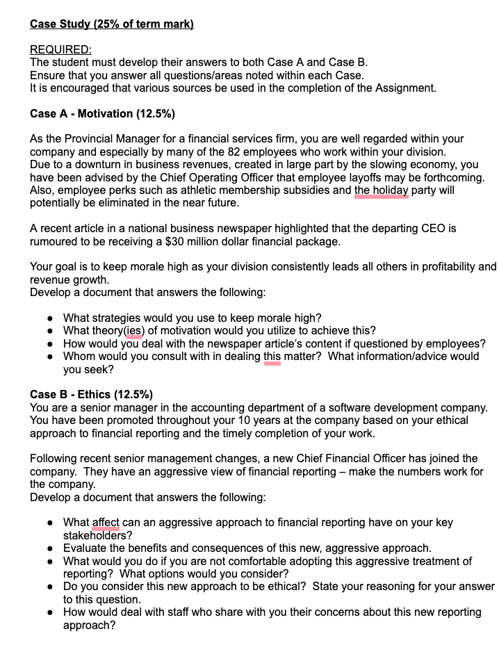 Please review the below two case study's with
