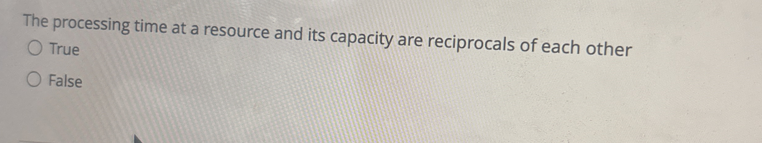 The processing time at a resource and its