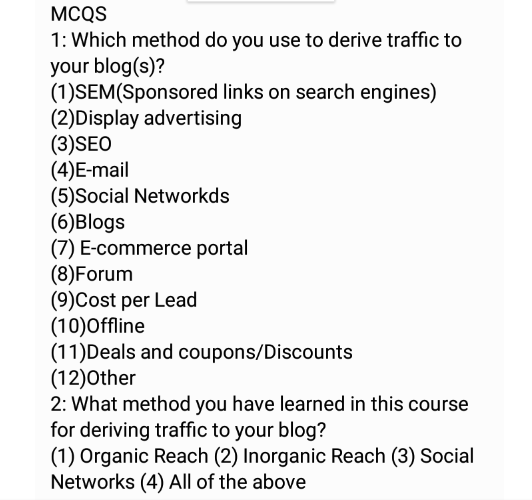 help me please MCQS 1: Which method do you use to
