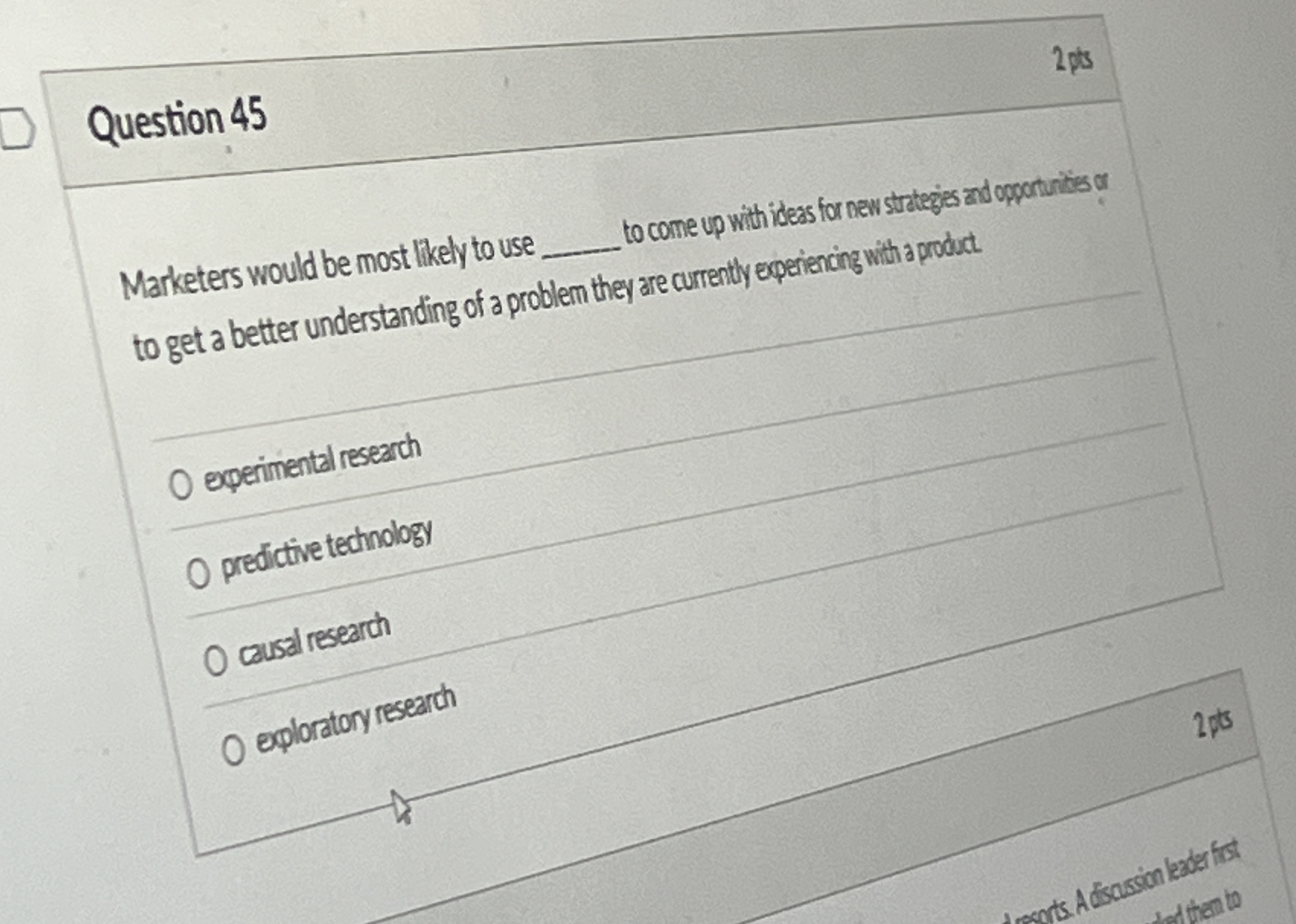 2 s Question 4 5 Marketers would be most likely