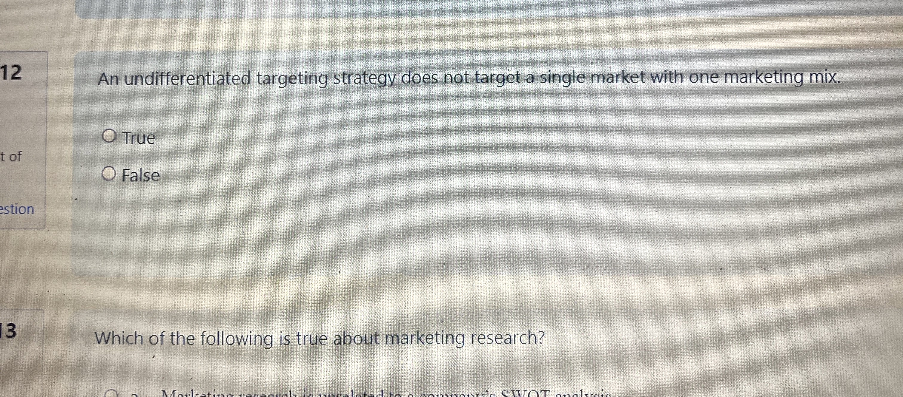 1 2 An undifferentiated targeting strategy does