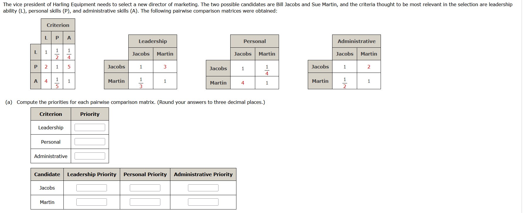 The vice president of Harling Equipment needs to